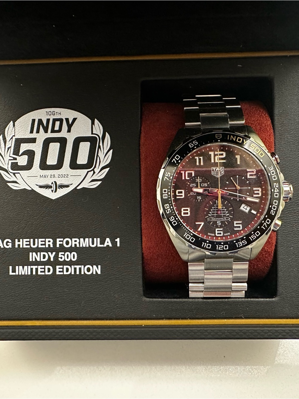 Tag Heuer Formula 1 Black and Silver Indy 500 Limited Edition Watch